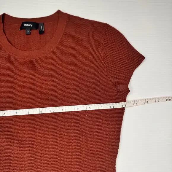 Theory Branteen Mini Sheath Dress Brown Rust Women’s Small Naturecore Neutral - Picture 14 of 14